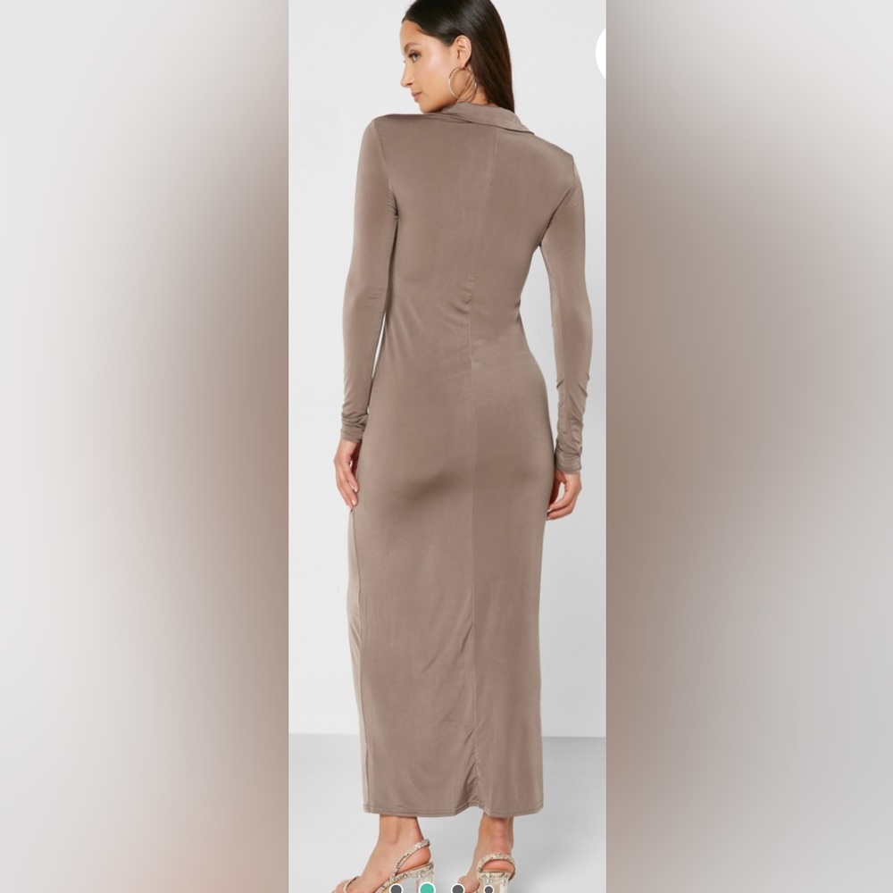 River Island Brown Button Detail Knitted Dress Size 6 NWT - Picture 3 of 15
